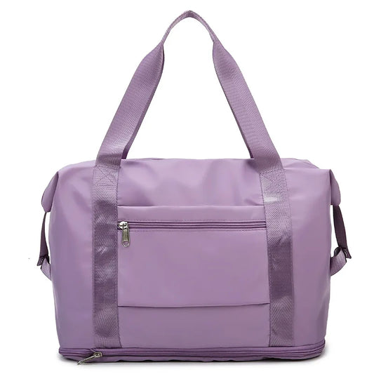 Folding Travel Bag women Shoulder Bags Large Capacity Foldable Women Travel bag ( random colors) (Lc)